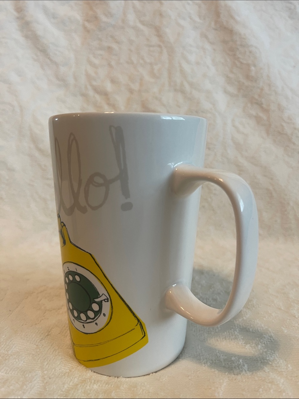 Starbucks White Yellow Green 'Hello' Telephone Ceramic Mug - Picture 2 of 8